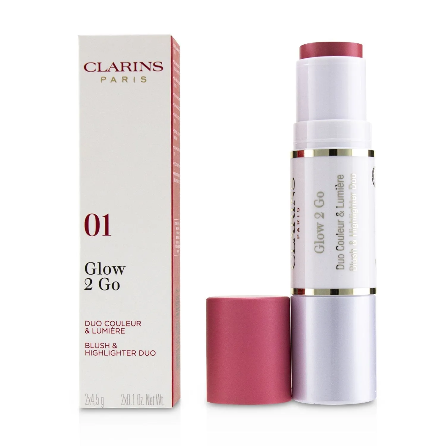 Clarins Glow 2 Go Blush & Highlighter Duo - # 02 Golden Peach  2x4.5g/0.1oz