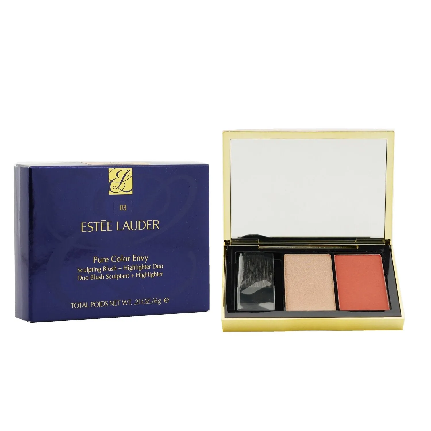 Estee Lauder Pure Color Envy Sculpting Blush   Highlighter Duo - # Sinful Peach  6g/0.21oz