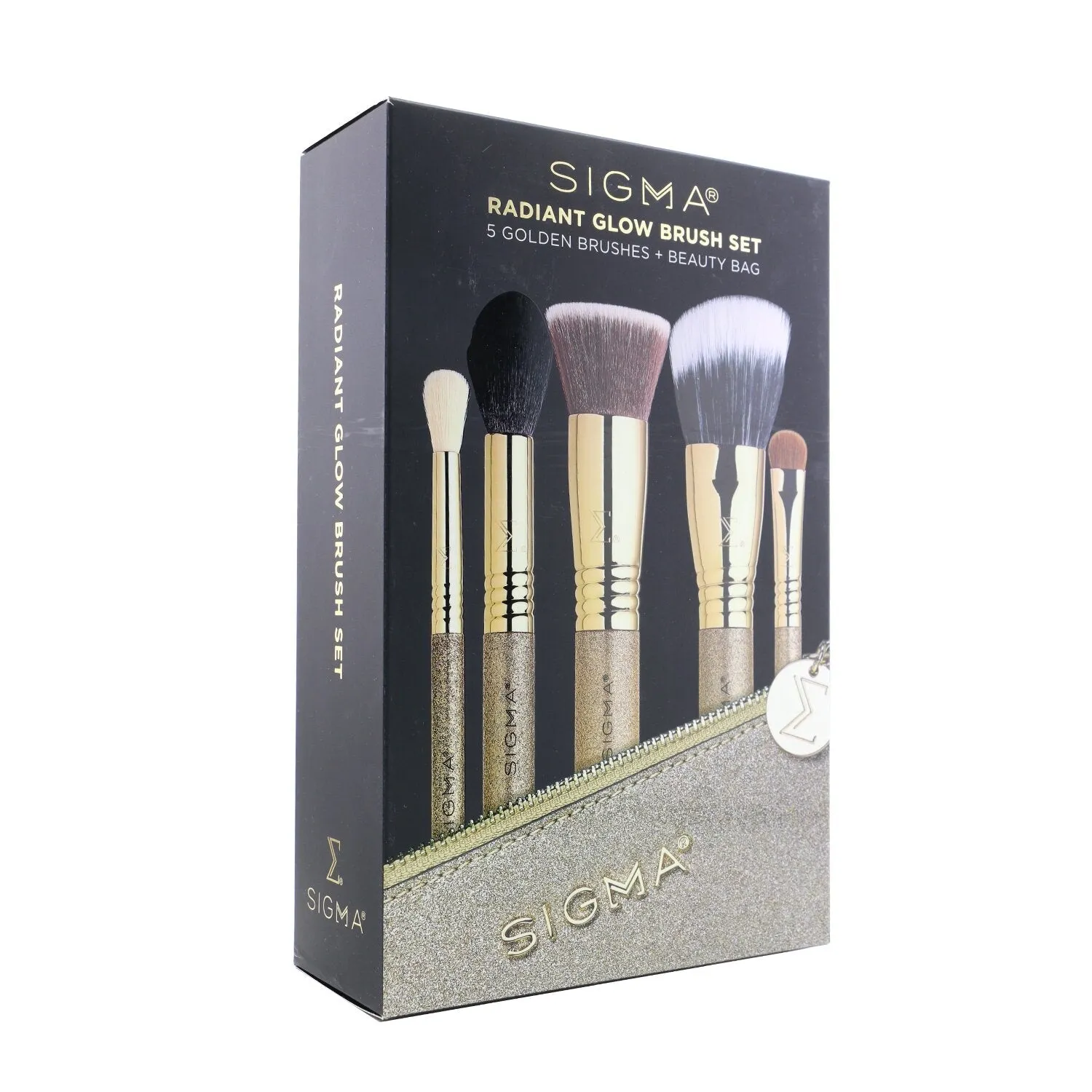 Sigma Beauty Radiant Glow Brush Set (5x Golden Brush. 1x Bag)  5pcs 1bag