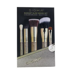Sigma Beauty Radiant Glow Brush Set (5x Golden Brush. 1x Bag)  5pcs 1bag
