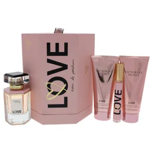 Victoria's Secret Love by Victorias Secret for Women - 4 Pc Gift Set 1.7oz EDP Spray. 7ml EDP Rollerball. 3.4oz Fragrance Lotion. 3.4oz Fragrance Wash Gel